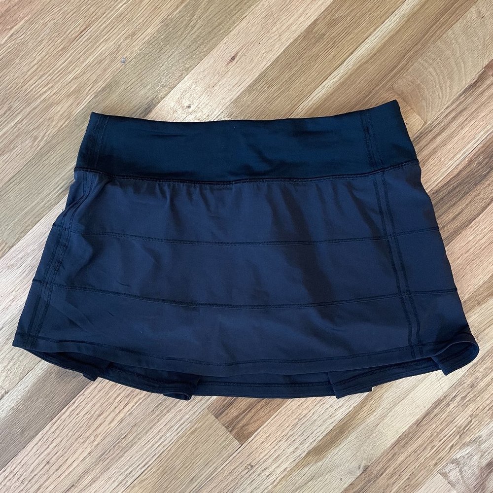 Lululemon Pace Rival Mid-Rise Skirt Mini Tennis Running Skort Womens Sz 2 Black